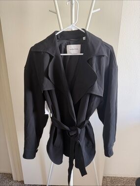 Babaton Black Belted Trench Coat